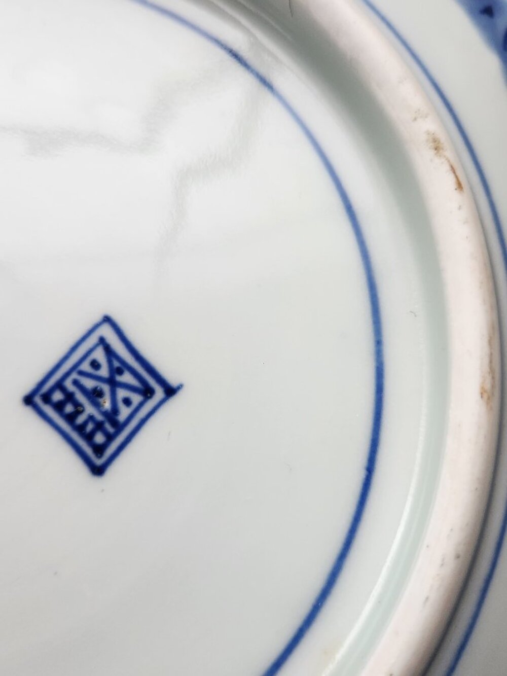 Flounder Plate Japan Arita Porcelain Pottery Meiji Period Blue White Platter Old - Picture 3 of 9